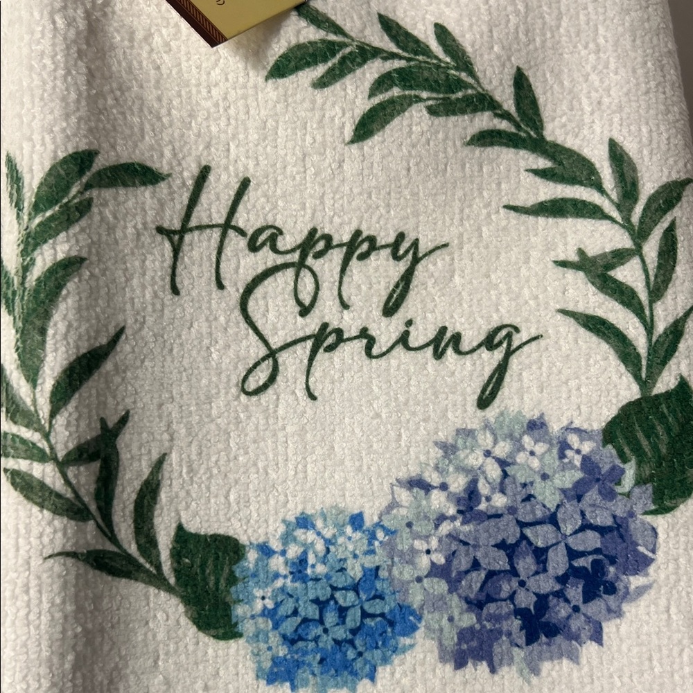 Floral White and Blue Hand Towels - Picture 8 of 12